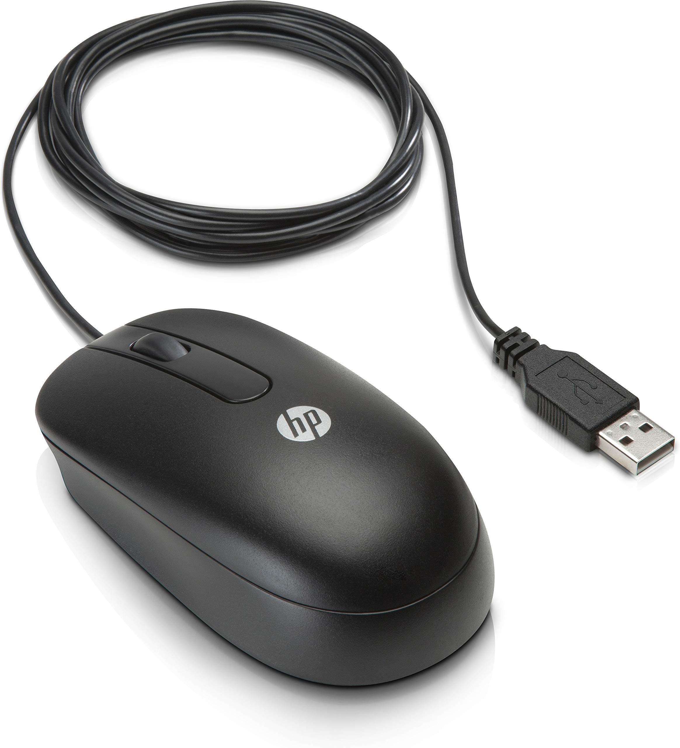 HP Black USB Wired Scroll Mouse, New